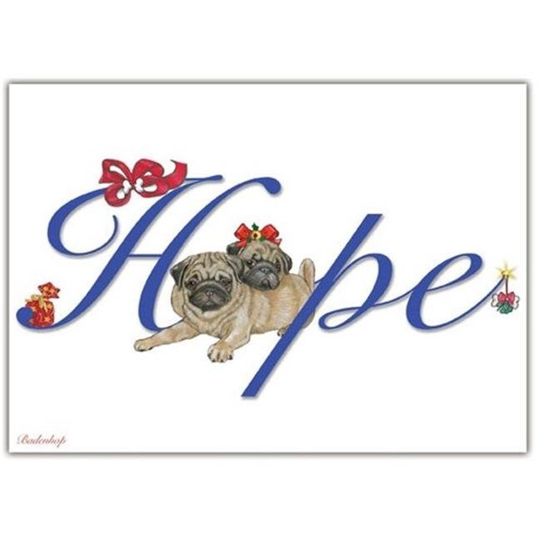 Pipsqueak Productions Pipsqueak Productions C580 Pug Hope Christmas Boxed Cards - Pack of 10 C580